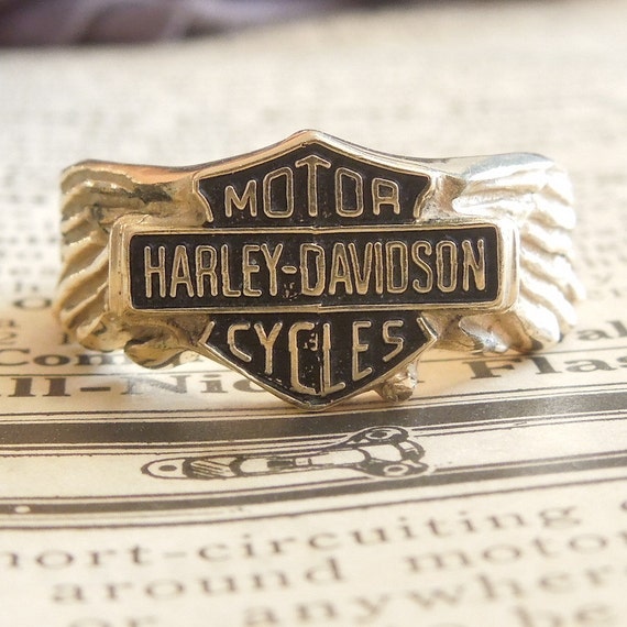 Vintage Men's Harley Davidson Motorcycles Gold by AJMartinJewelry