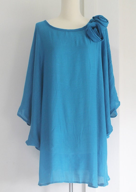aqua blue plus size tops
