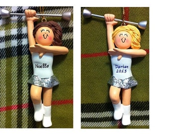 Personalized Majorette Baton Twirler - Majorette Birthday/Team Gifts/Baton Cake Stand/Magnet/Ornament - Customize Hair Color & Skin Tone