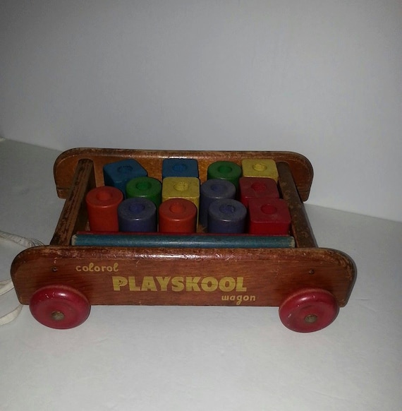 vintage playskool wooden blocks