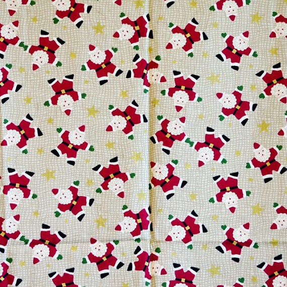 Quilting Cotton Christmas Print Fabric Folk by DartingDogChristmas