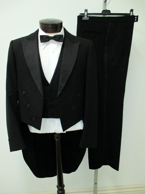 Mens Vintage Tuxedo with Tails 4 piece by VintageWearTreasures