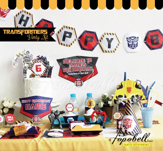 Transformers Party Kit Complete Set Transformer Party Printables DIY