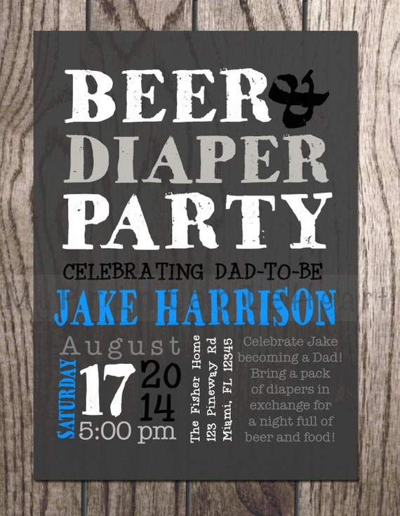 Diapers And Beer Baby Shower Invitations 4