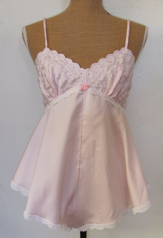 Vintage 1950's Lingerie Sweet Pink One Piece by ChickRobotsHouse