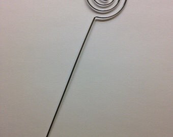 6" silver wire swirl place card holder stem photo holder or table number holder (price per stem)