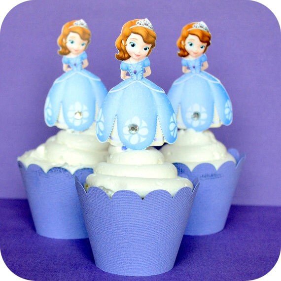 Disney Sofia the First Birthday Party Cupcake Wrappers & Toppers Il_570xn
