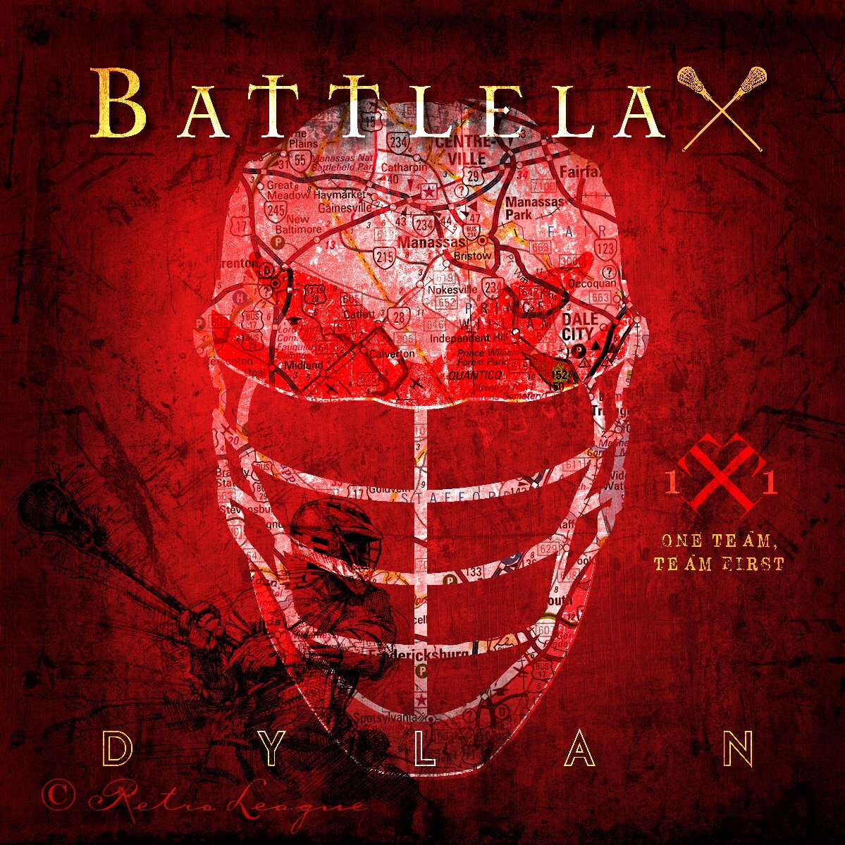 Custom Lacrosse BattleLax Map Design Gainesville Bristow