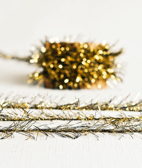 Tinsel Twine in Black & Gold 6 Yards Christmas Halloween