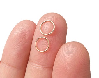 Cartilage Hoops 14K Gold Filled - 22 Gauge Custom Size 8mm 10mm - Cartilage Earrings - Thin Cartilage Rings - Mini Hoops - Set of 2