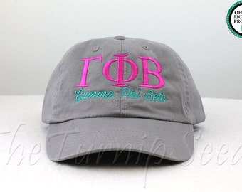 Gamma Phi Beta Sorority Baseball Cap - Custom Color Hat and Embroidery.