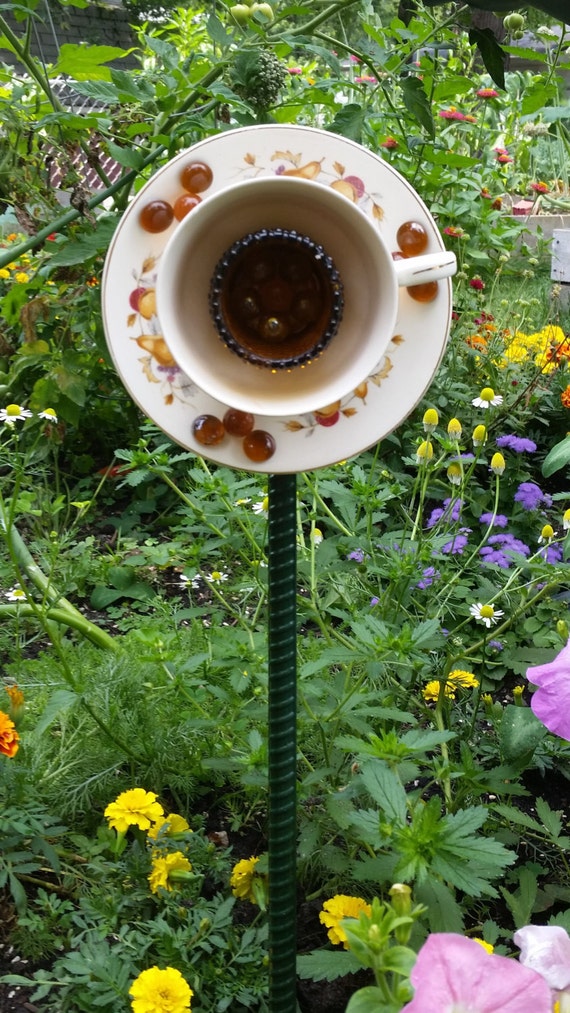 Tea Cup Flower Garden and Yard Art by AlisonSmithy on Etsy