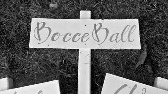 rustic  Signs Bocce White wedding signs Washers, GAME YARD Ladder Ball, Wedding Cornhole,  yard