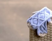 Baby blue knit mittens, Wool knit mittens,Fall gifts, Winter mittens