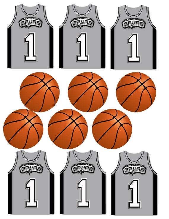 San Antonio Spurs Cupcake Toppers JPEG 300 dpi by DecorAtYourDoor
