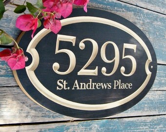 15"x9" Oval House Number Engraved Plaque, Housewarming Gift, Open House Gift, Realtor Closing Gift, Address Sign, House Number, Outdoor Sign