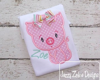 Pig 36 Applique embroidery Design - farm Appliqué Design - pig Applique Design - piggy Applique Design