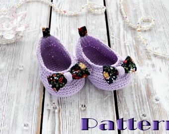 Crochet pattern Baby Booties (purple) PDF - Instant Download