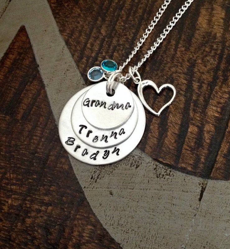 Grandma Necklace Grandchild Necklace Personalized Necklace