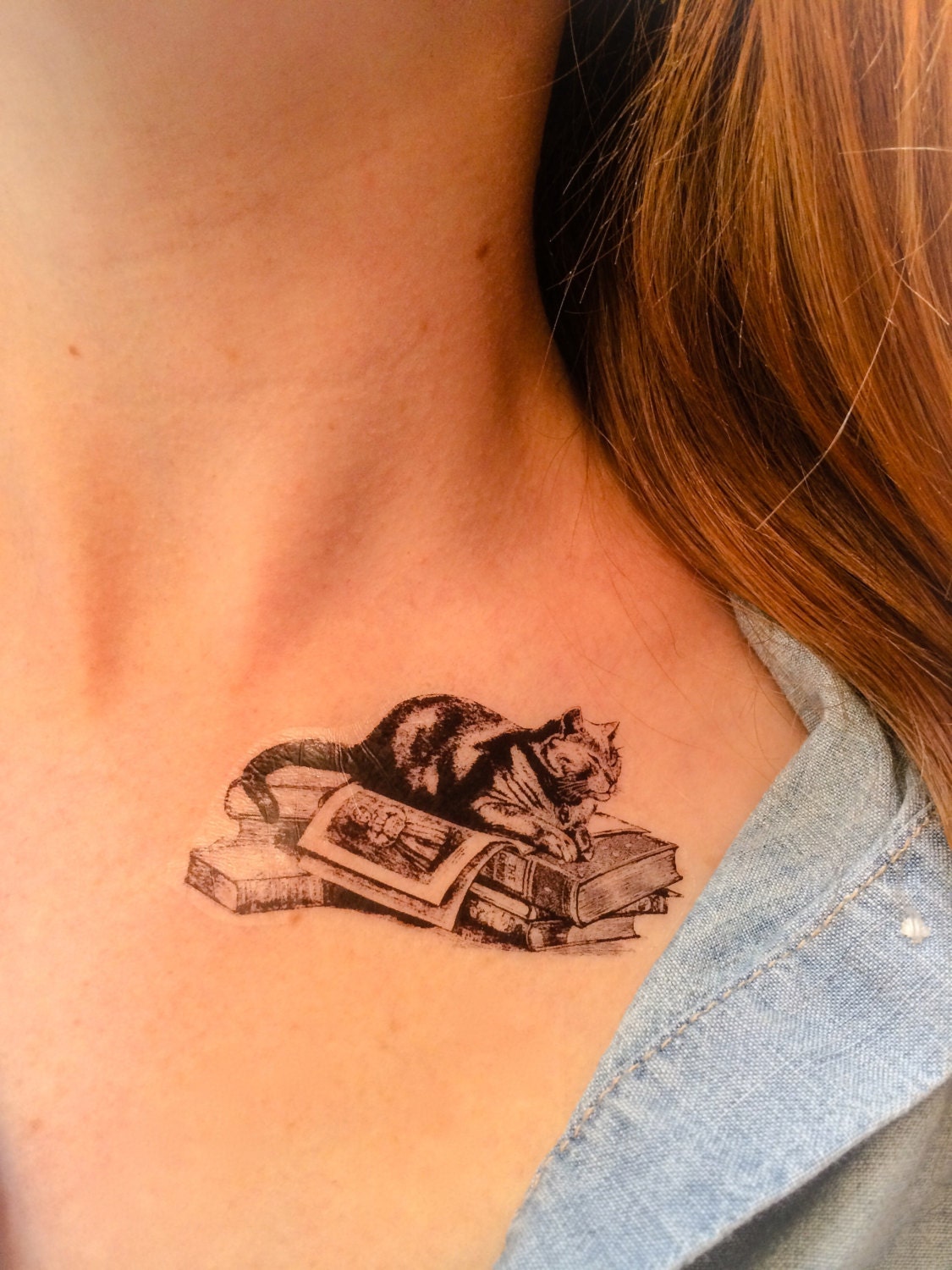 2 Cat Book Temporary Tattoos SmashTat