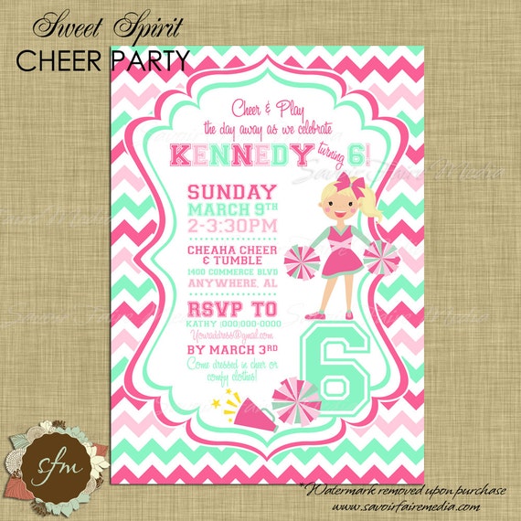 Printable Cheerleading Birthday Invitations 7