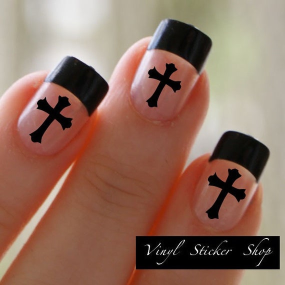 Christian Cross Fingernail Art Sticker 1 by TheVinylStickerShop