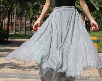 Yellow Chiffon skirt Maxi Skirt Long Skirt Maxi by DressOriginal