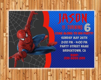 Amazing SpiderMan Invitation - Personalized Digital Printable ...