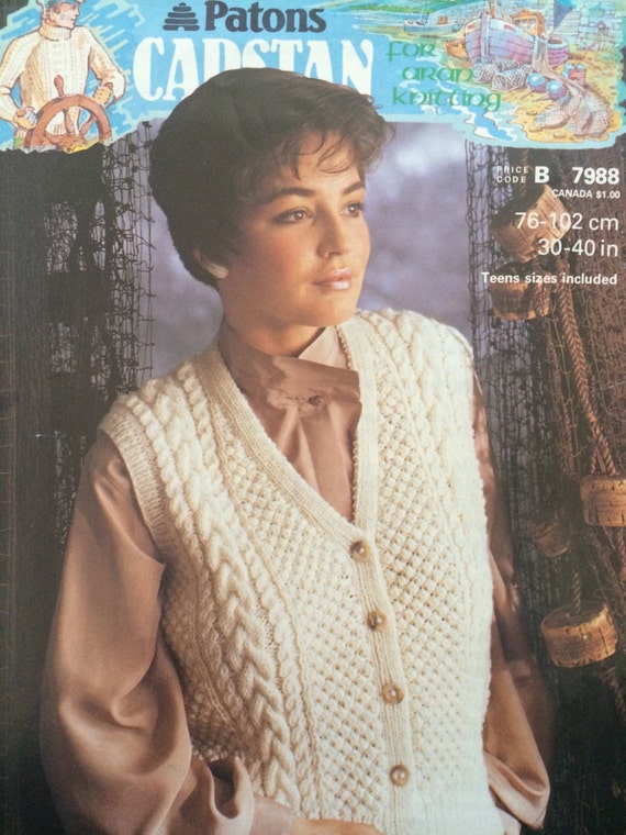 PATONS Waistcoat Knitting Pattern Booklet 7988 For Aran