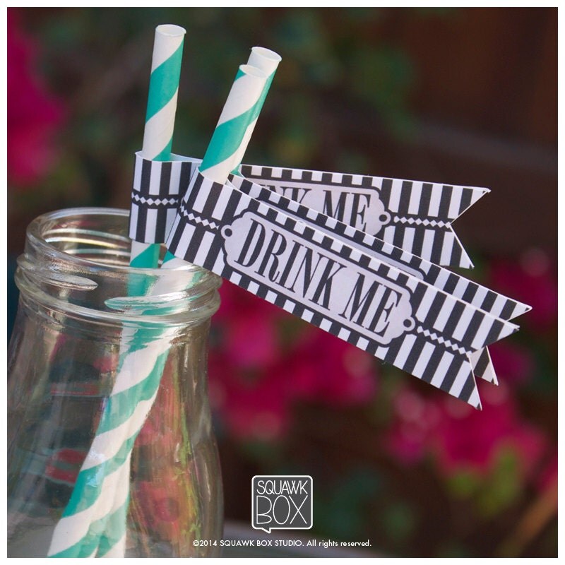 Straw Flags Drink Me Printable Straw Flags by Squawk Box