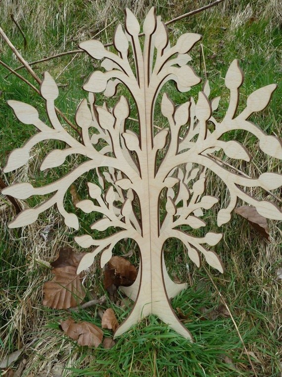 Laser cut 3d free standing wooden wish tree