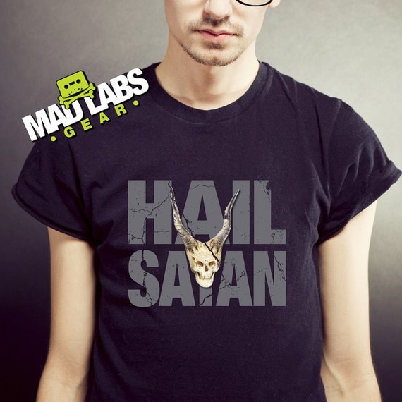 Hail Satan t-shirt, satanic, shirt, goth, hipster, hail satan, quote, trendy cool skull gift support great nation Mens Ladies swag MLG-1056