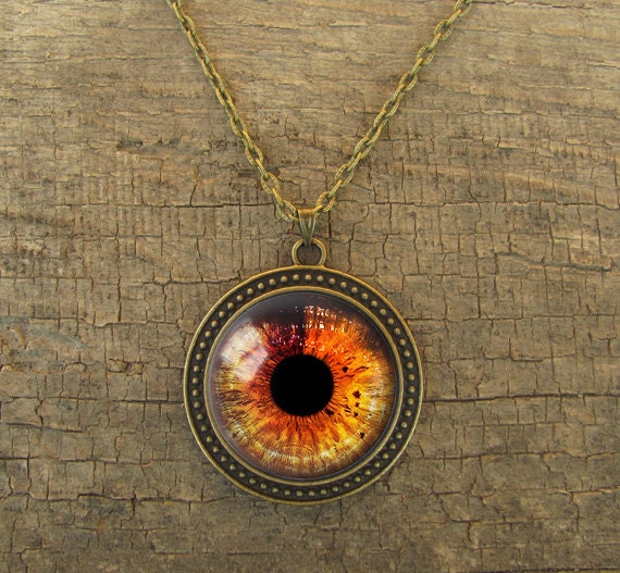 eye necklace eyeball necklace eyeball pendant by CastleOfDragon