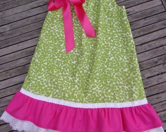 Popular items for pink and green dress on Etsy