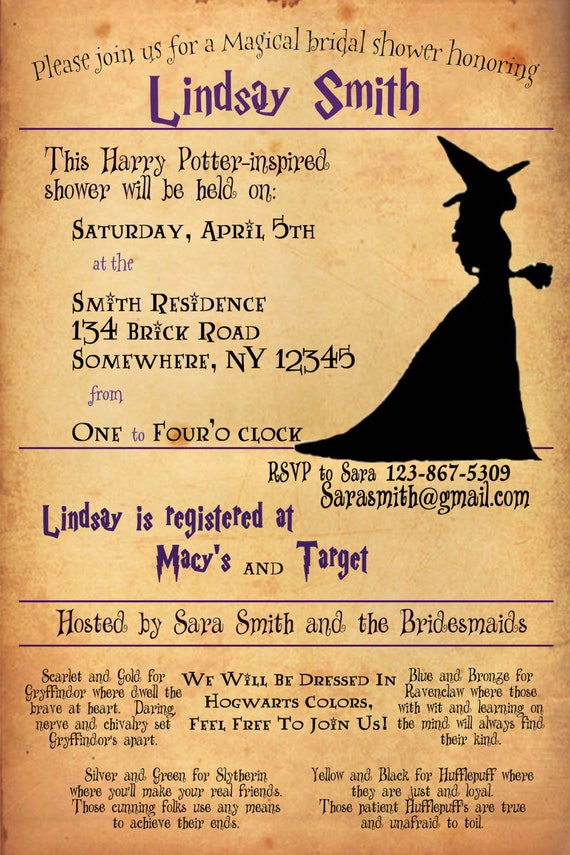 Harry Potter Themed Wedding Invitations 5