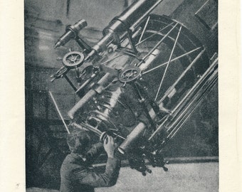 1914 Telescope Antique Astronomy Print