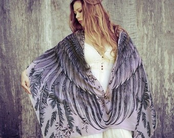 Cotton Sarong, Fairy Wings, Sarong Cover Up, Cotton Shawl, Unique Scarf, Purple Pareo, Oversize Scarf,Summer Shawl,Perfect Gift