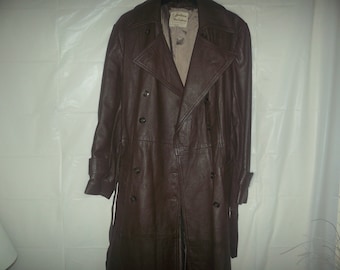 vintage Ladies long leather coat