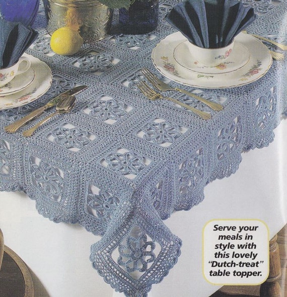 Items Similar To Delft Square Tablecloth Crochet Pattern On Etsy