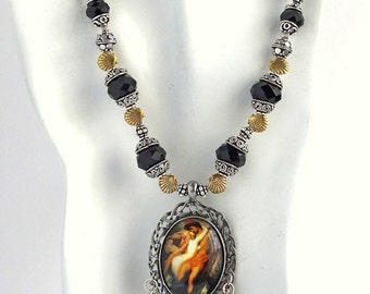 The Belle Epoque, Frederic Leighton Cabochon, Seduction Theme, Ornate Elegant Style, Unusual Necklace, Etsy UK