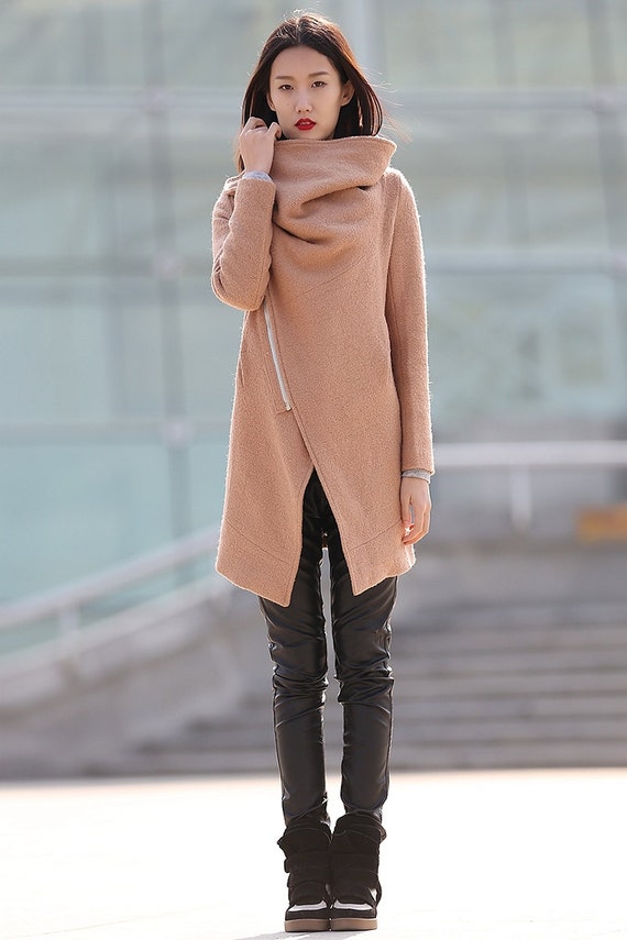 jackets for women brown wool coat-C176
