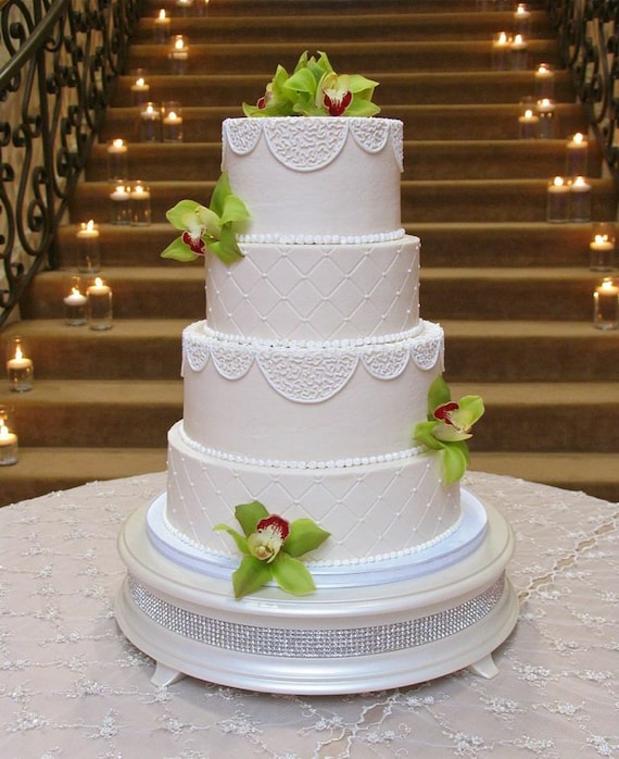 16 inch Ivory Pearl  Diamond Wedding  Cake  Stand 