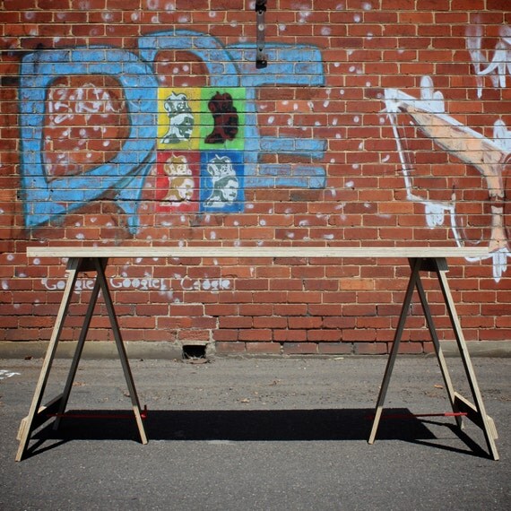 Ernest Studio - Handmade Foldable Black Plywood Trestle Table (FREE SHIPPING Australia Wide)