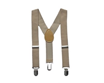 Tan Khaki Suspenders, Boys Suspenders, Toddler Suspenders, Baby Suspenders, Ring Bearer, Kids Suspenders, Light Brown, Rustic Wedding