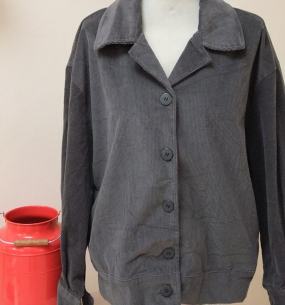 Grey Charcoal Corduroy Jacket Made in Israel Grey by OrlyLa