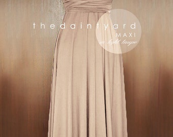 MAXI Light Taupe Bridesmaid Dress Convertible Dress Infinity Dress Multiway Dress Wrap Dress Prom Dress Full Length Dress Cocktail Dress