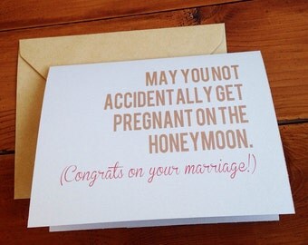 Funny Wedding Congratulations Card / Humor Engagement / Unique Wedding Card / Cheeky Congratulations Card