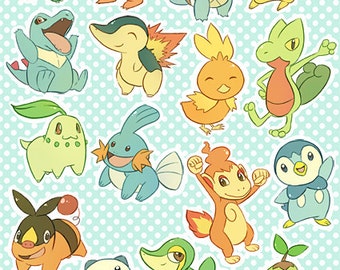 Pokemon Sticker Set - Starters