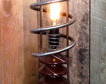 Genesis- table top lamp from repurposed scrap metal