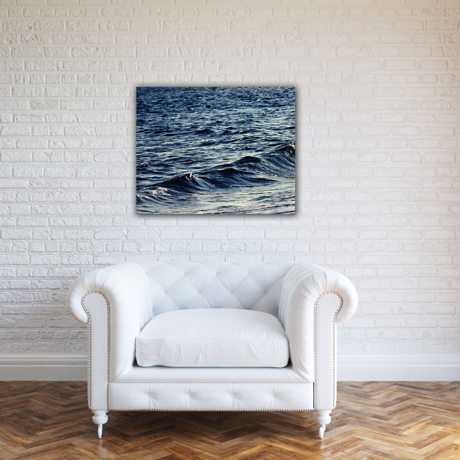 beach decor canvas gallery wrap navy blue coastal wall art